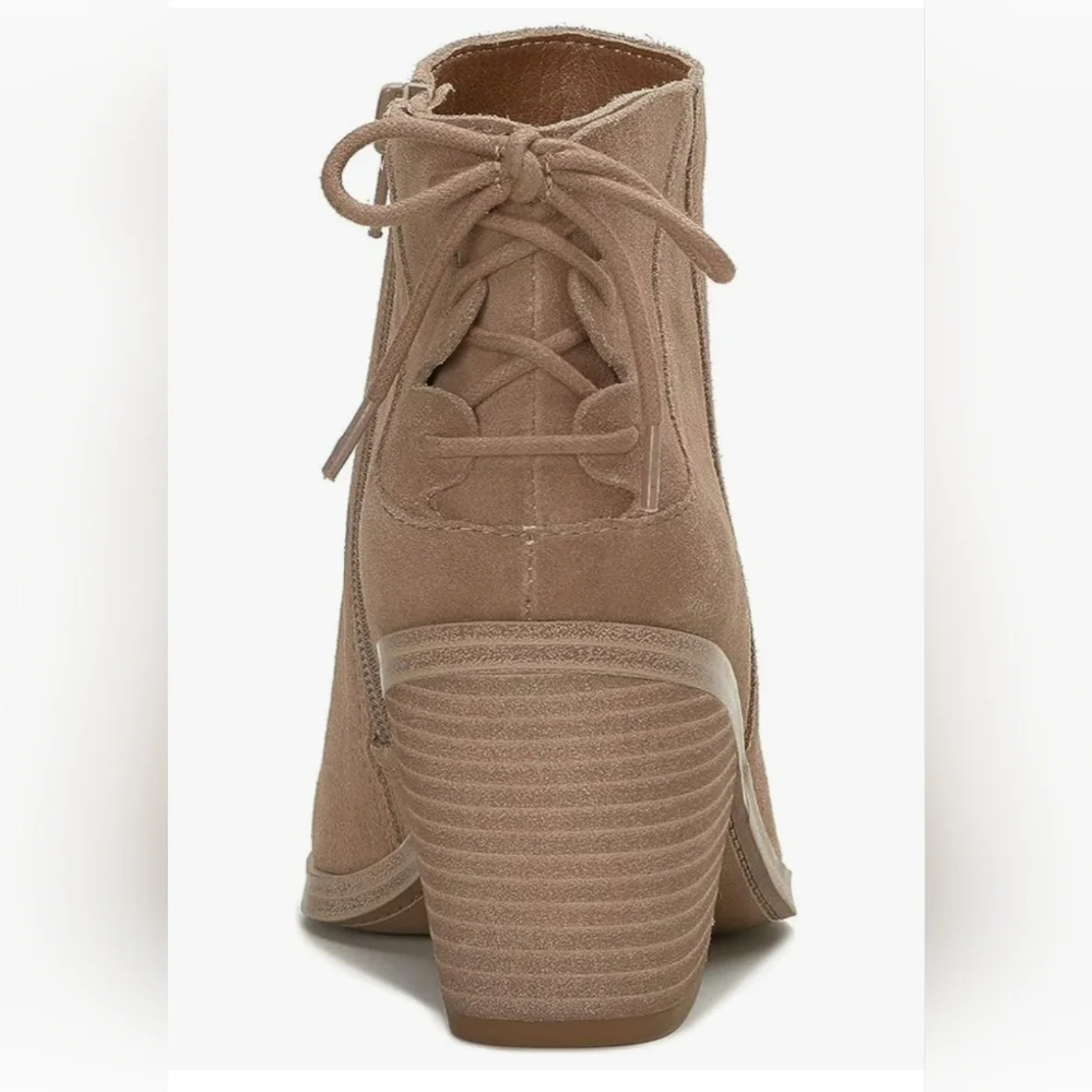 New Lucky Brand womens Mikasi Lace-up Bootie Ankle Boot Suede Size 9 - Picture 4 of 12